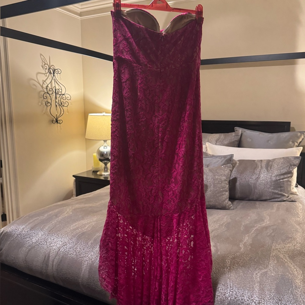 Majorella Eduarda Lace Gown in Magenta Purple – Worn Once, Size Large - Picture 3 of 5